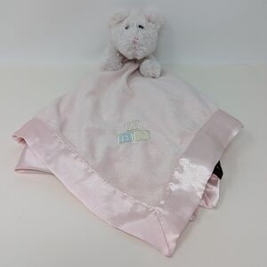 Bearington Collection Baby Lovey Pink Teddy Bear ABC Blocks Security Blanket